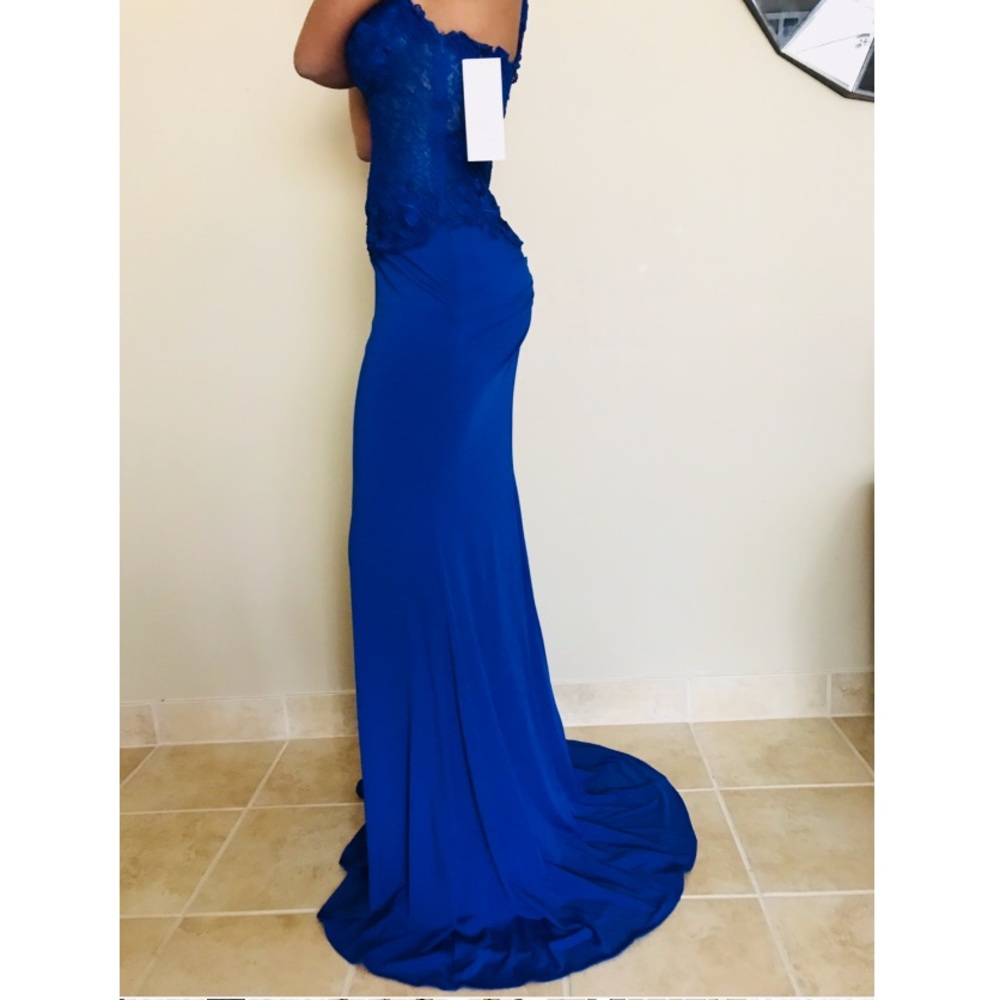 May Queen V-Neck Prom Dress,Trumpets Mermaid Train - Picture 4 of 8
